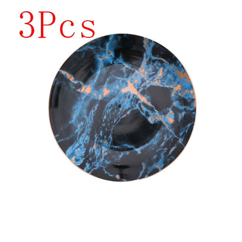 Ceramic Dinner Plate Set of 3 Blue