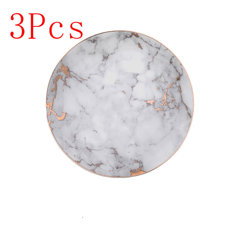 Ceramic Dinner Plate Set of 3 White