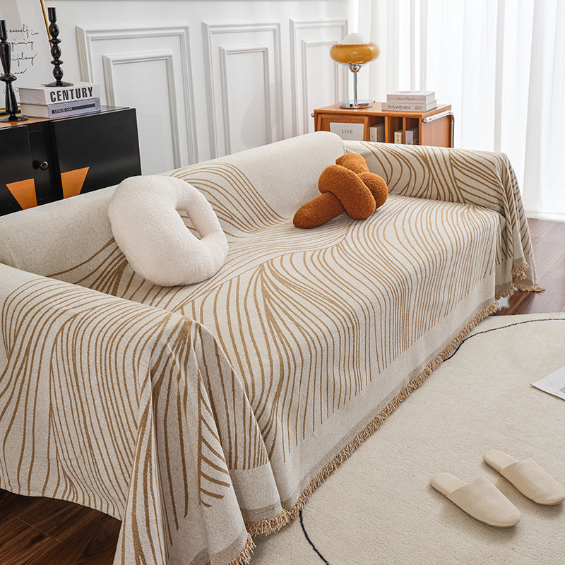 Chenille Sofa Cover Beige