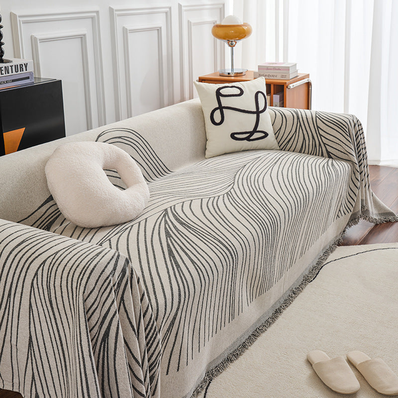 Chenille Sofa Cover Gray