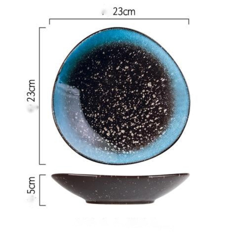 Japanese Style Ceramic Plates Blue