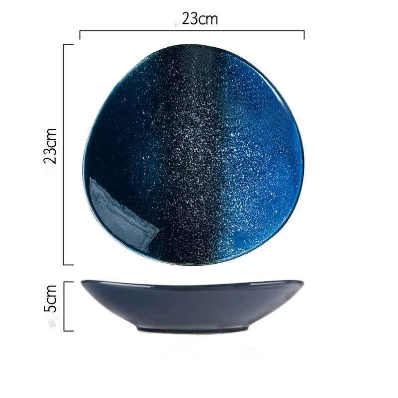 Japanese Style Ceramic Plates Navy