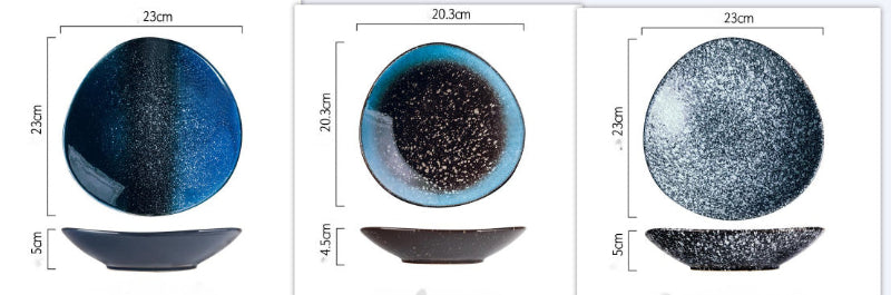 Japanese Style Ceramic Plates Set of 3
