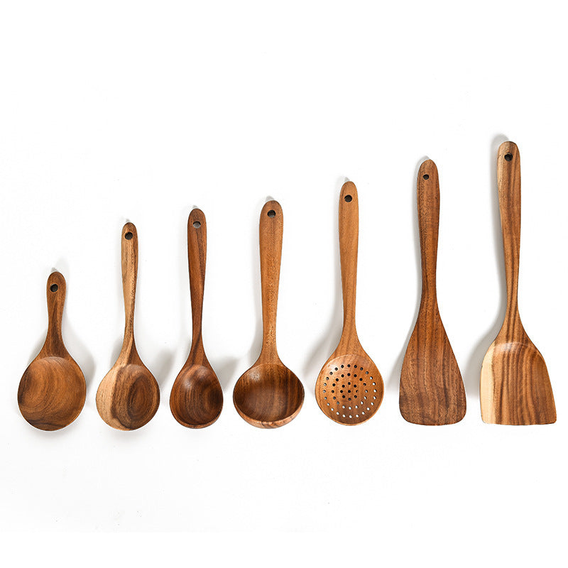 Teak Wood Cooking Spoons Set 2