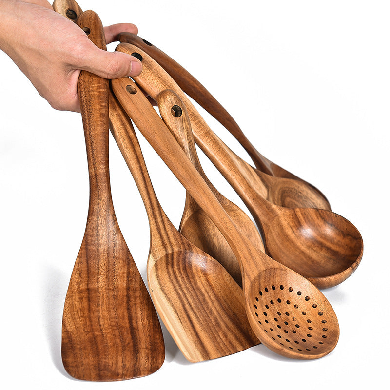 Teak Wood Cooking Spoons Set 5