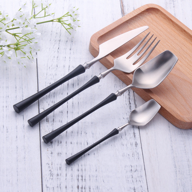 8 Piece Contemporary Cutlery Sets – Stainless Steel Cutlery Set Black
