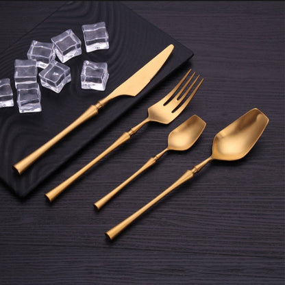 8 Piece Contemporary Cutlery Sets – Stainless Steel Cutlery Set Gold