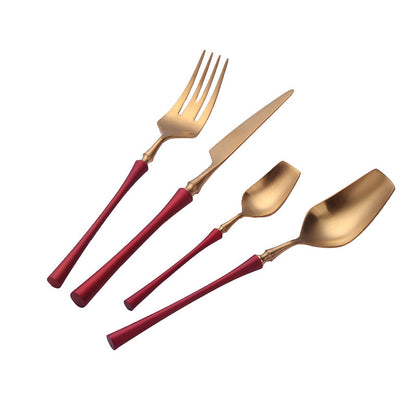 8 Piece Contemporary Cutlery Sets – Stainless Steel Cutlery Set Red