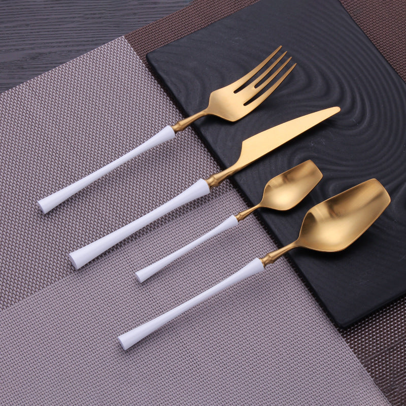8 Piece Contemporary Cutlery Sets – Stainless Steel Cutlery Set White