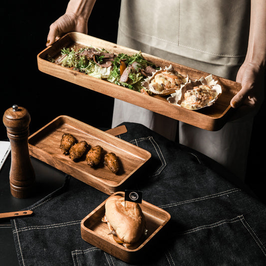 Acacia Wood Serving Trays – Sleek & Sturdy Wooden Trays 2