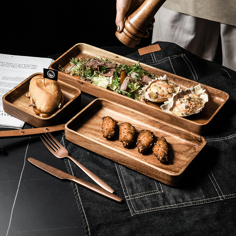 Acacia Wood Serving Trays – Sleek & Sturdy Wooden Trays 1