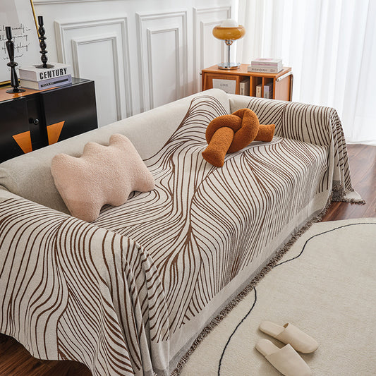 Chenille Sofa Cover Brown