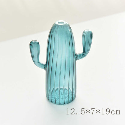 Mini Cactus Vase – Modern Glass Bud Vases Blue C