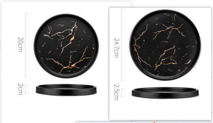 Nordic Style Dinner Plates – Luxury Ceramic Dinner Plates Set Black